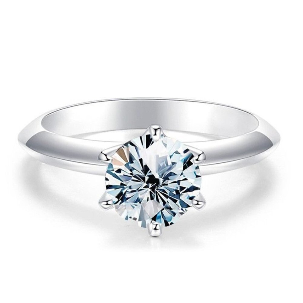 Certified 5ct.t.w. Moissanite Diamond Engagement Ring size 6